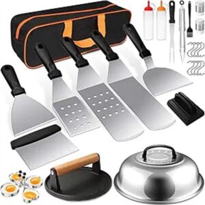 29PCS BBQ Set w/ Burger Press, Stainless Steel Grill Tools & Spatula