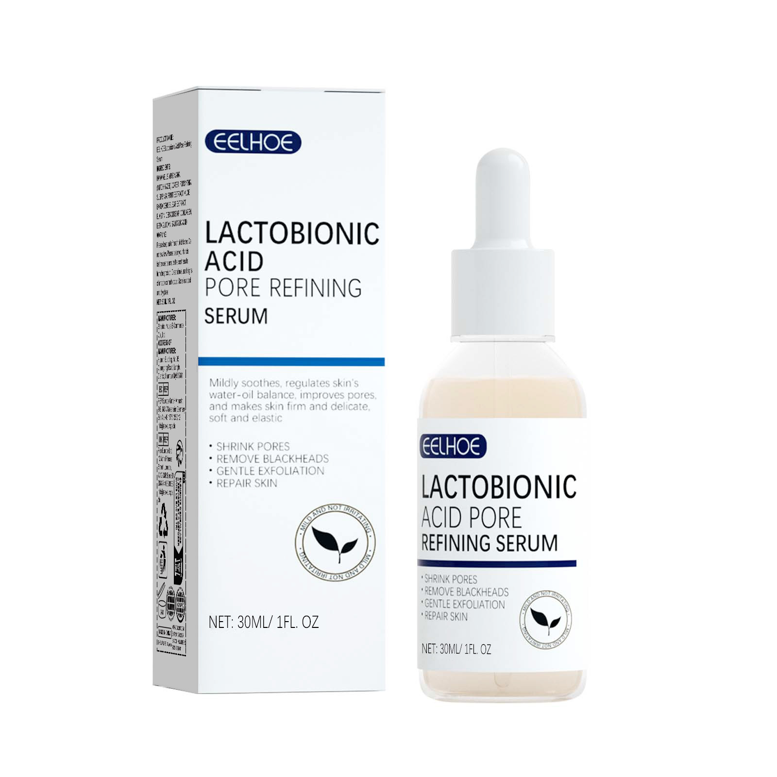 587057089 Lactosyl Acid Pore Narrowing Essence Skin Elastic Delicate Cleansing Blackhead Skin Care Essence - Image 1