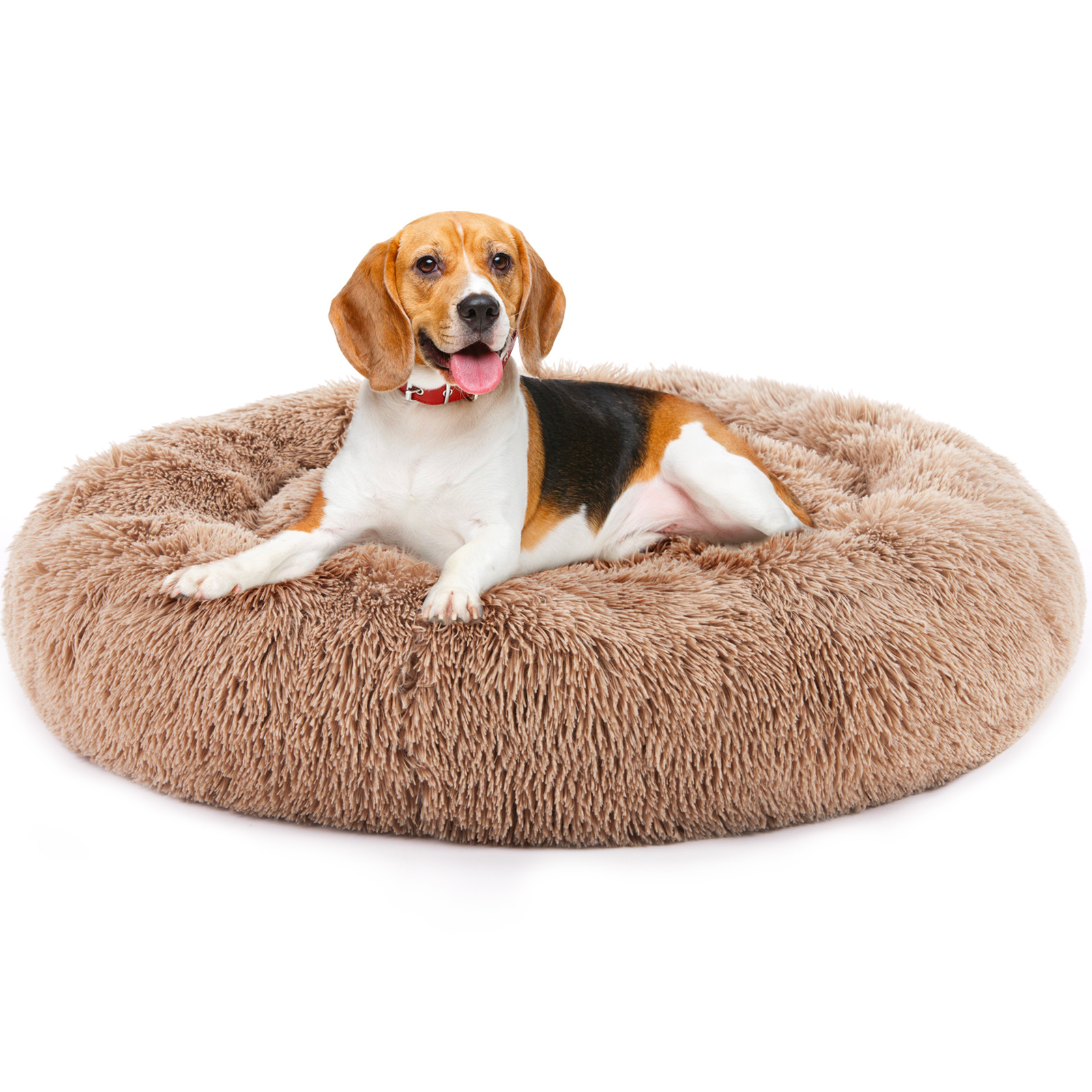 2d435371-3579-4919-9f5d-fdb309c4dff1.jpg 24 Inch Anti-Slip Round Fluffy Plush Faux Fur Cat Bed, Fits Up To 25 Lbs Pets - Image 5
