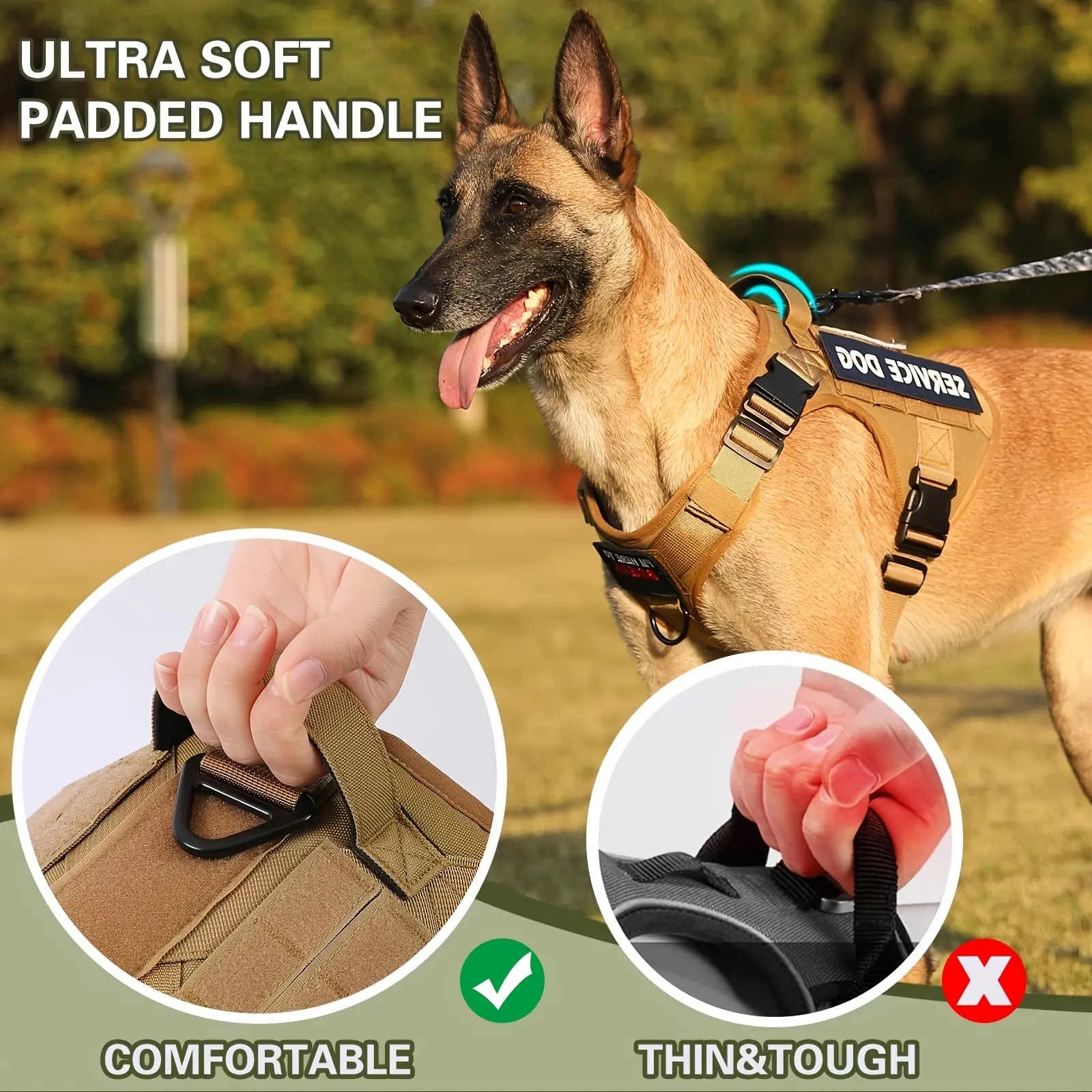 5054acc6-4f2e-4960-b29f-647c0d1a5737.jpg American Local Tactical Pet Boobs Service Dog Harness Vest Adjustable Reflective Dog Harness Metal Buckle Hiking Training - Image 5
