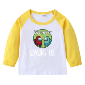 Children's T-shirt round neck cartoon long sleeved top