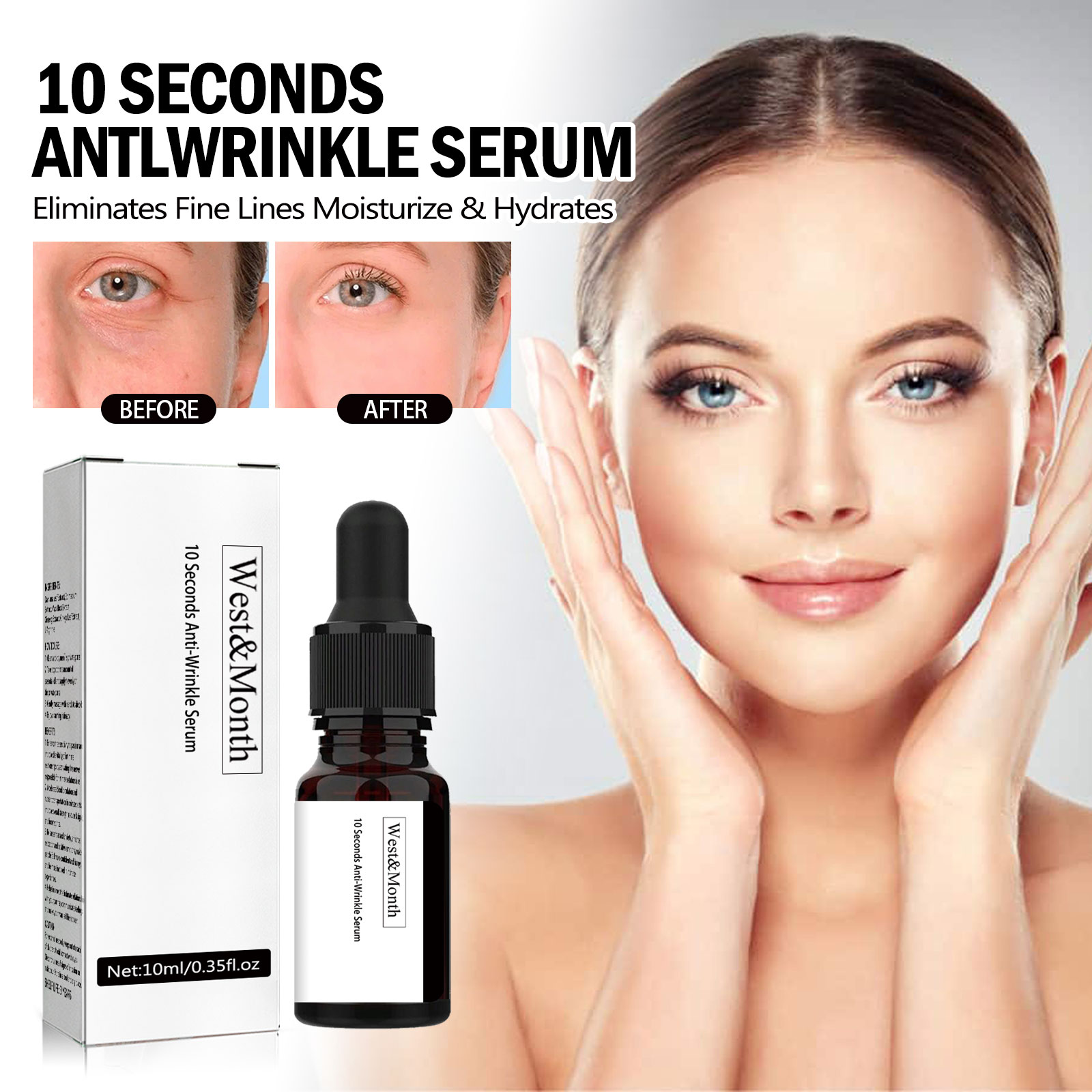 587057154 10 Seconds Anti-Wrinkle Serum, Hydrating Firming Skin Care Anti-wrinkle Serum - Image 1