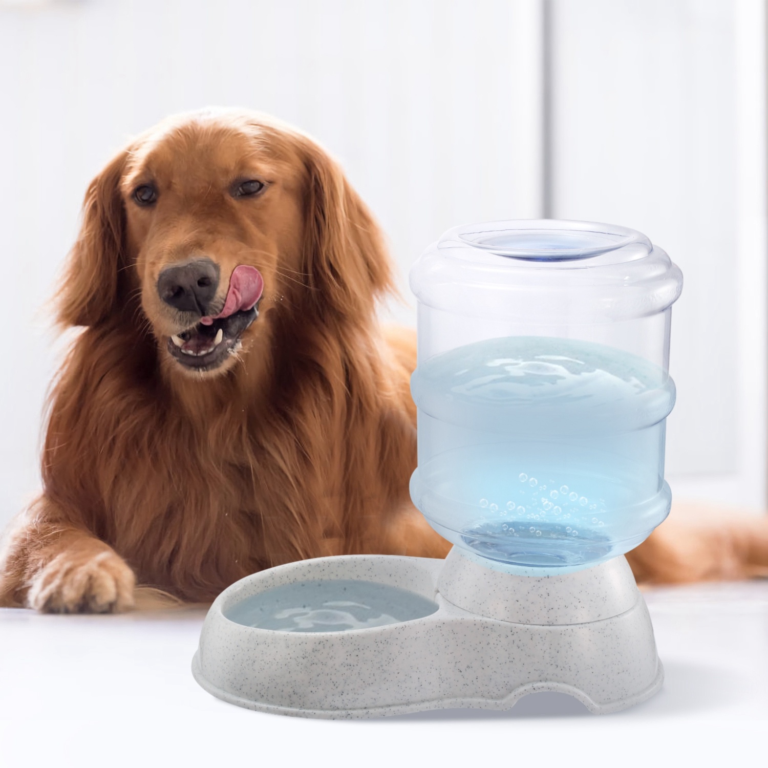 9617f86f-bc86-45fa-82ca-c627829140b5.jpg 3.5L 1Gal Pet Water Dispenser Self-Dispensing Gravity Pets Water Feeder Automatic Pet Waterer Cat Dog - Image 1