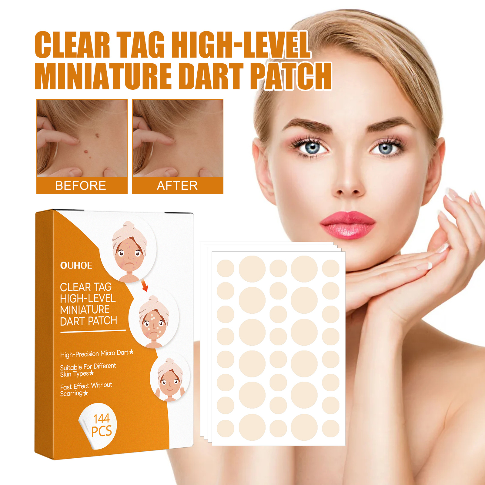 587059871 Mole Label Repair Patch, Repair Neck Flesh Grain Filamentary Wart Corns Skin Cleaning Gram Wart Patch - Image 1