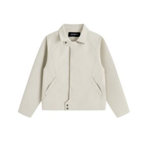Deconstructed Turn-down Collar PU Leather Jacket Men's Unique Design Short Coat