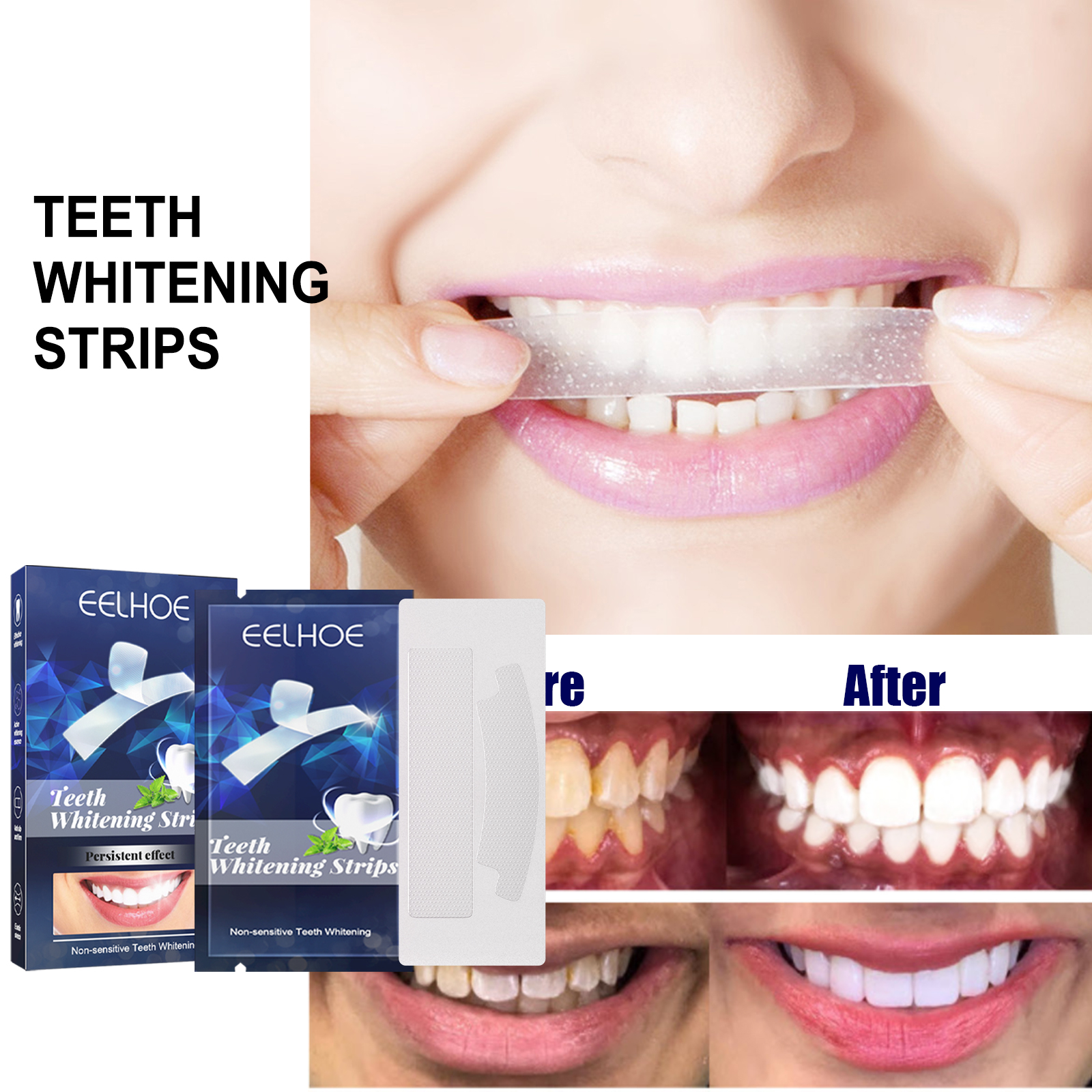 587060117 Whitening Tooth Patch, Care Tooth Remove Stains Brightening White Teeth Clean Tooth Patch - Image 1