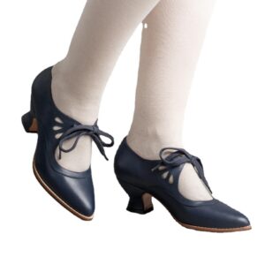 Hollow-out high-heeled lace-up large-size women's casual shoes