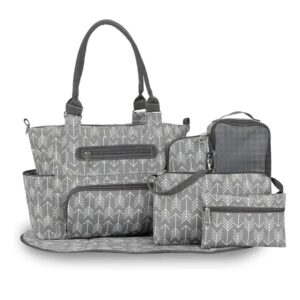 8Pcs Baby Nappy Diaper Bags Set For Mom Dad Mummy Handbags Multifunctional Diaper Changing Bags With Bottle Bag Mesh Bag Purse Diaper Pad 2 Burp Cloths 2 Hook Straps
