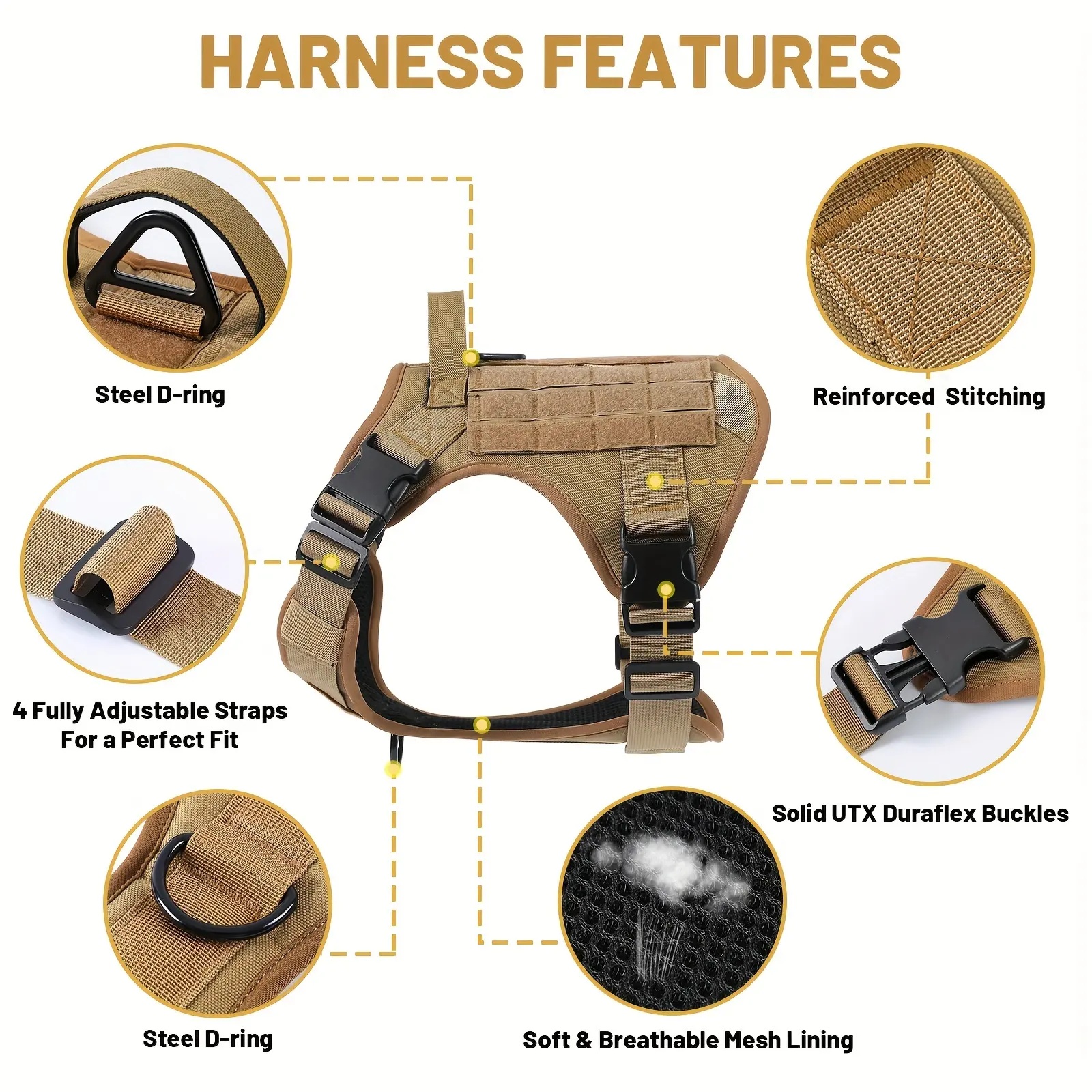 c939097f-e81b-409d-8884-765cf290e4e0.jpg American Local Tactical Pet Boobs Service Dog Harness Vest Adjustable Reflective Dog Harness Metal Buckle Hiking Training - Image 6
