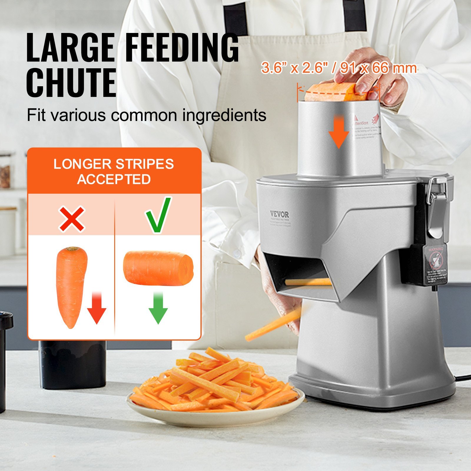 d534824e-2b33-4326-bc82-00fe800cde23.jpg Electric Vegetable Slicer, 4 In 1 Multifunctional Food Cutter, 200W Vegetable Chopper For Slicing Shredding Dicing And Slitting, With Cut-Resistant Gloves, For Commercial And Home Use - Image 3