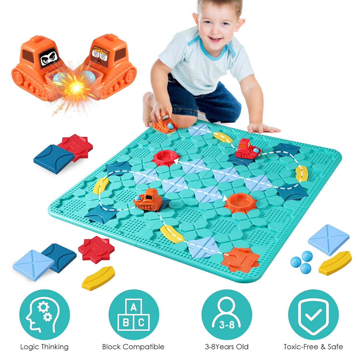 fdff32d5-f13f-48f6-828b-354eba952b46.jpg 1Pc Kids Logical Road Builder Toy Brain Teasers Puzzles Montessori Toys Preschool Educational Learning Toys Puzzle STEM Board Game For 3 To 8 Years Old Boys Girls Birthday Gift - Image 1
